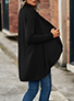 WMNS Open Front Cardigan - Long Sleeves / Wide Collar